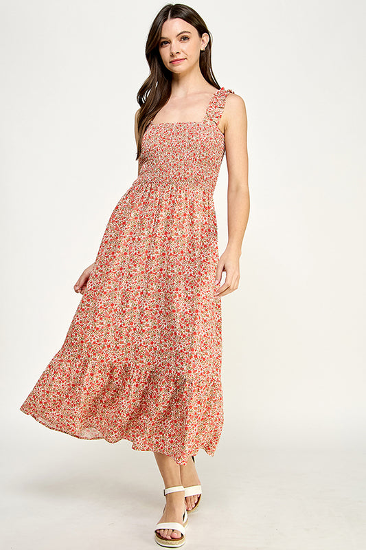 Floral Breeze Ruffled Maxi Dress - YD1139BJT