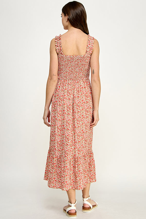 Floral Breeze Ruffled Maxi Dress - YD1139BJT
