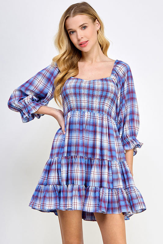 Wandering Heart Plaid Babydoll - YD1221BJ