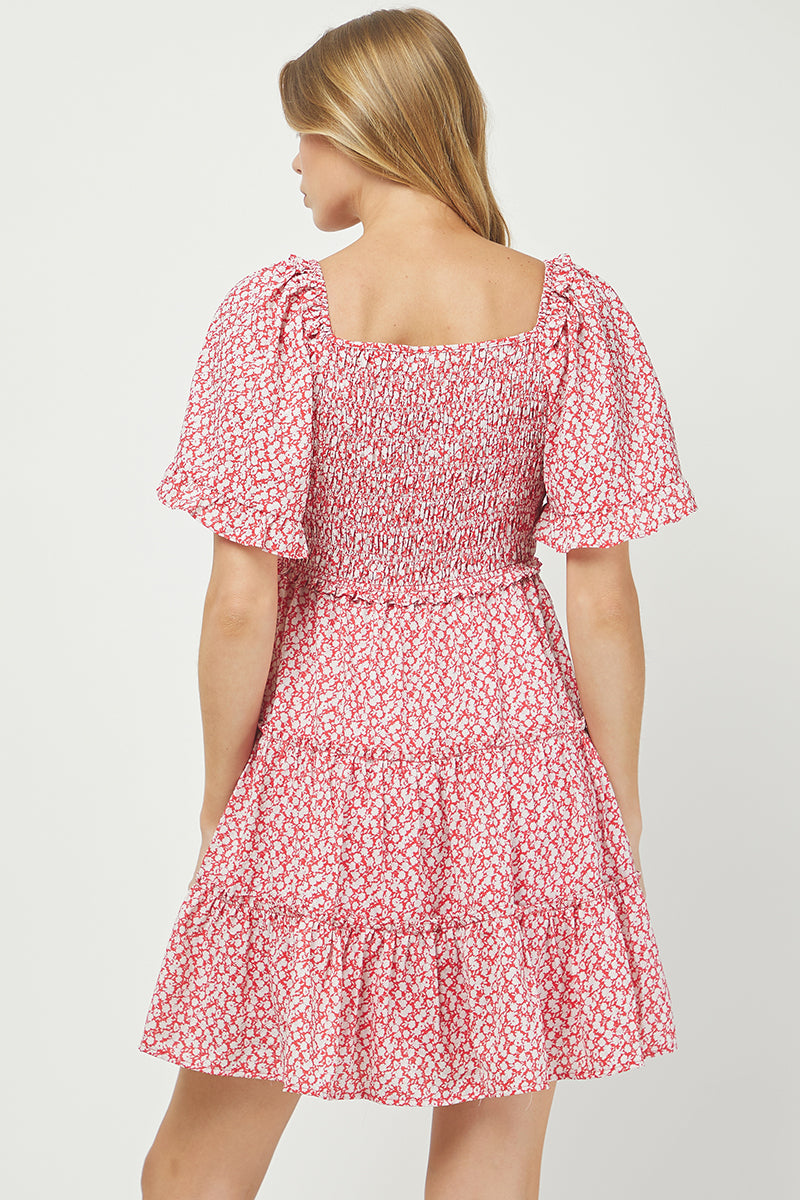 Floral Flutter Tiered Dress - YD1252KJ14
