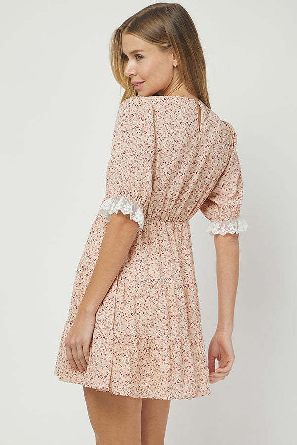 Sweet Blossom Lace Tiered Dress - YD1442KJ