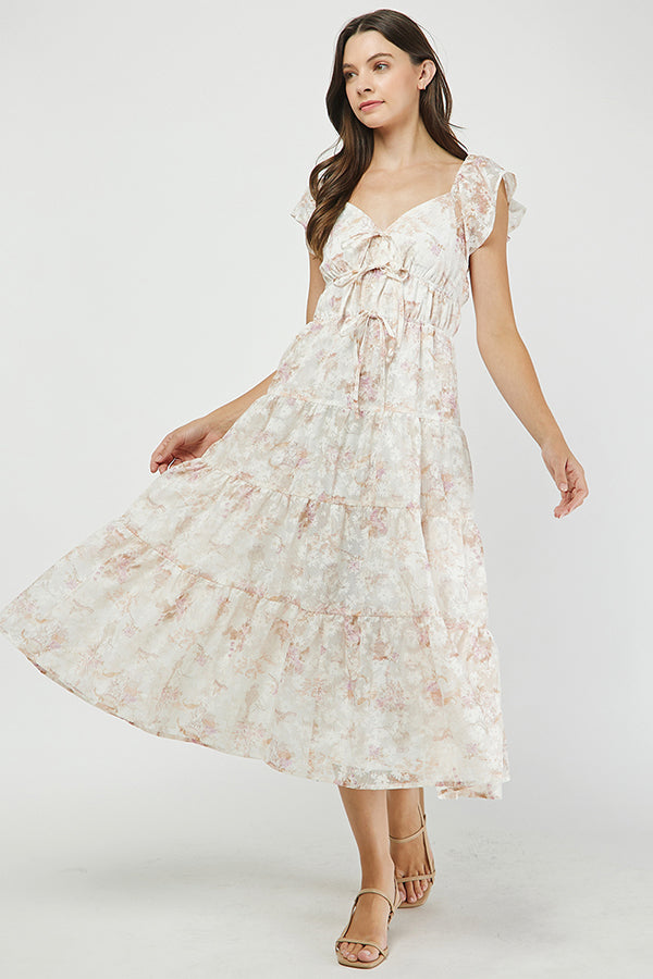 Petal Whisper Tiered Midi Dress - YD1491BJ01