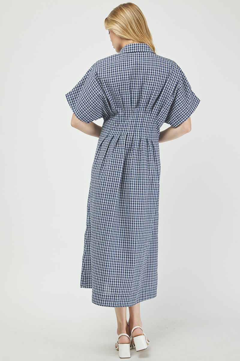 Button-front gingham maxi dress - YD1500KJ