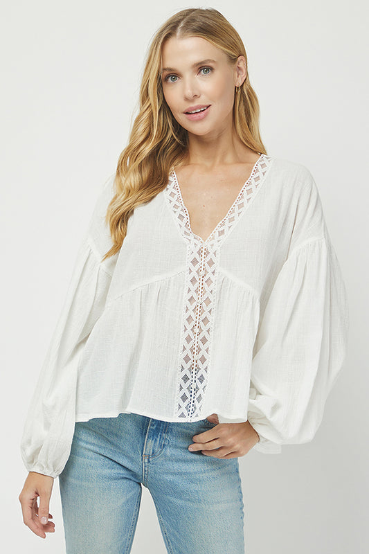 Lace Whisper Blouse - YT3066BJ