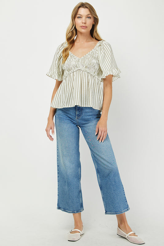 Willow Smocked Stripe Top - YT3083KJ01