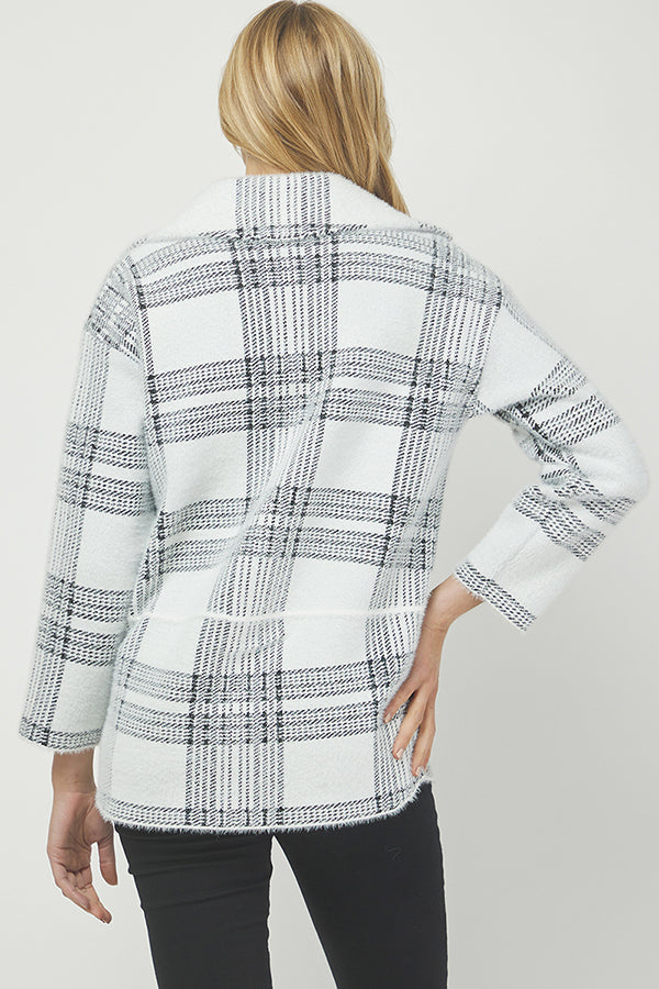 Plaid Double-Breasted Wool Blend Coat - YW6063KJ