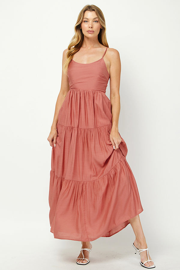 Mellow Rose Tiered Maxi Dress - YD1169BJ01