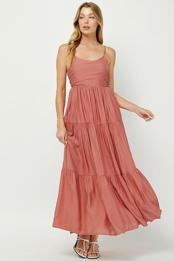 Mellow Rose Tiered Maxi Dress - YD1169BJ01
