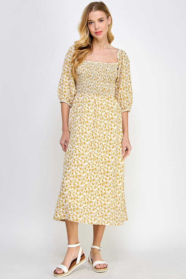 Sunshine Floral Midi Dress - YD1222BJ