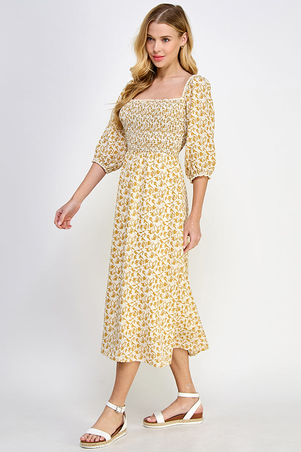 Sunshine Floral Midi Dress - YD1222BJ