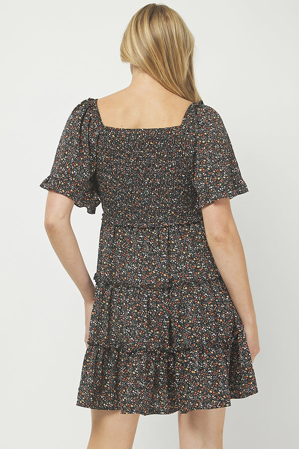 Yura Women's Floral Print Tiered Mini Dress - YD1252KJ02
