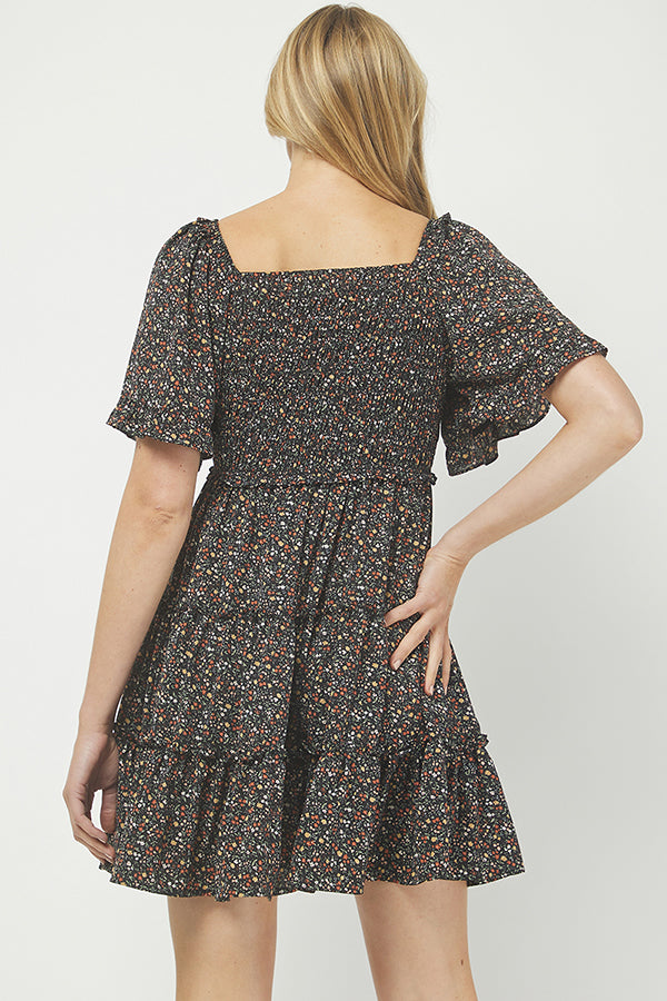 Yura Women's Floral Print Tiered Mini Dress - YD1252KJ02