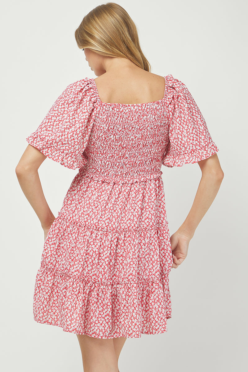 Floral Flutter Tiered Dress - YD1252KJ14