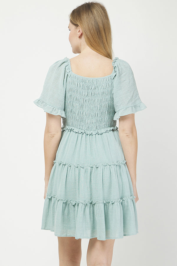 Sea Breeze Tiered Mini Dress - YD1253KJ