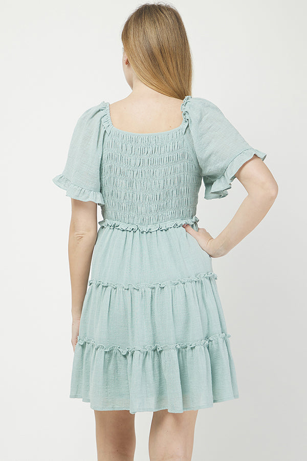 Sea Breeze Tiered Mini Dress - YD1253KJ