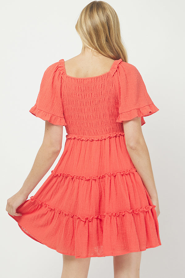 Yura Women's Cotton Tiered Mini Dress - YD1253KJ