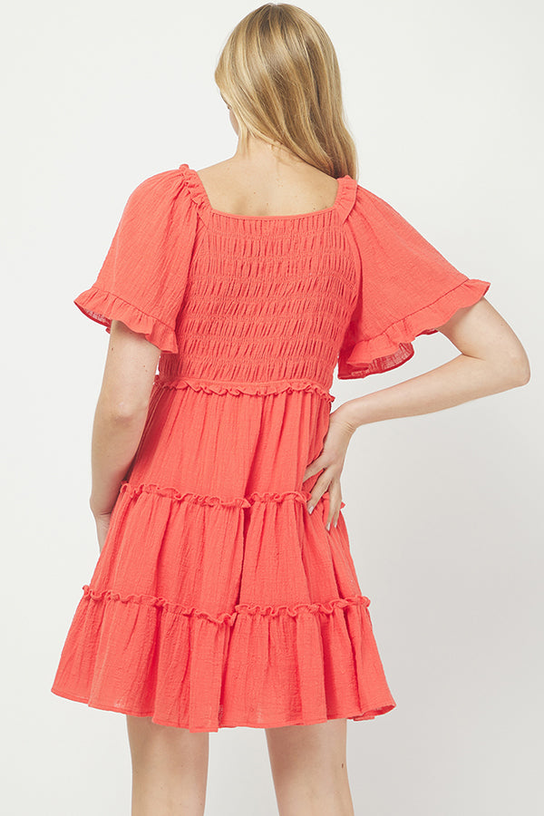 Yura Women's Cotton Tiered Mini Dress - YD1253KJ