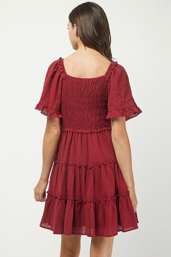 Fall in Love Smocked Mini Dress - YD1253