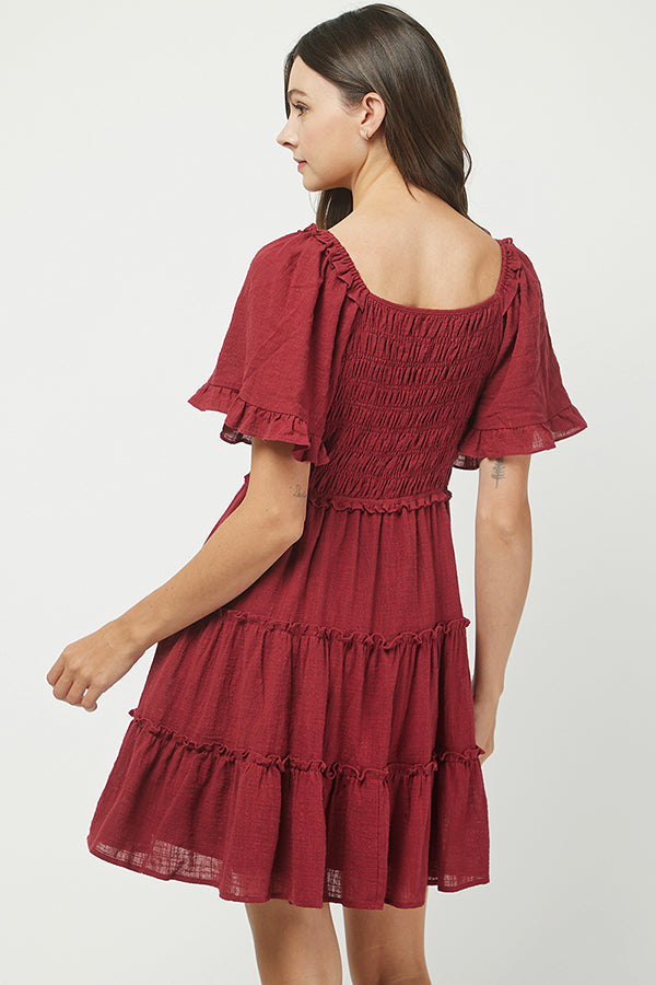 Fall in Love Smocked Mini Dress - YD1253