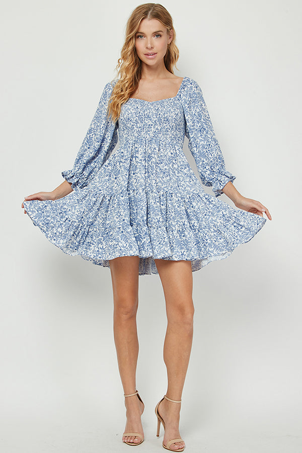 Floral Dream Smocked Mini Dress - YD1300BJ