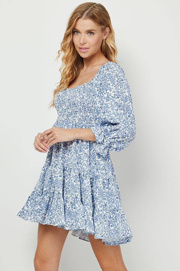 Floral Dream Smocked Mini Dress - YD1300BJ