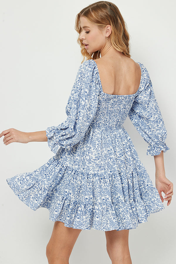 Floral Dream Smocked Mini Dress - YD1300BJ