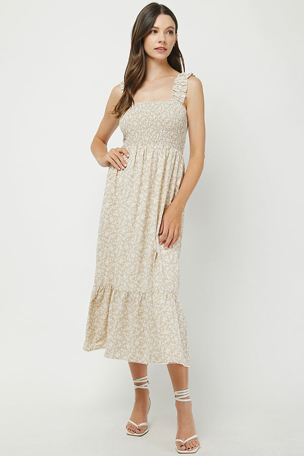 Golden Bloom Ruffle Dress - YD1334BJ