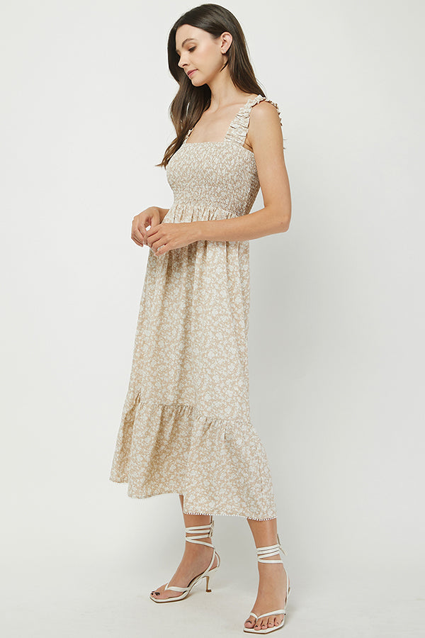 Golden Bloom Ruffle Dress - YD1334BJ