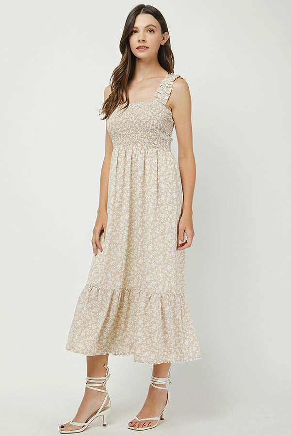 Golden Bloom Ruffle Dress - YD1334BJ