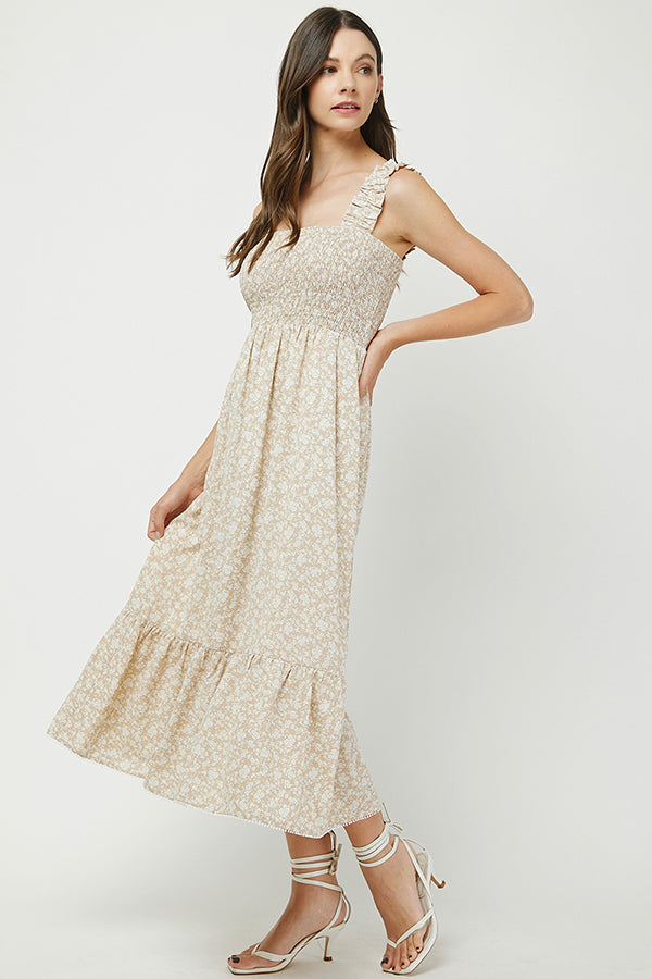 Golden Bloom Ruffle Dress - YD1334BJ