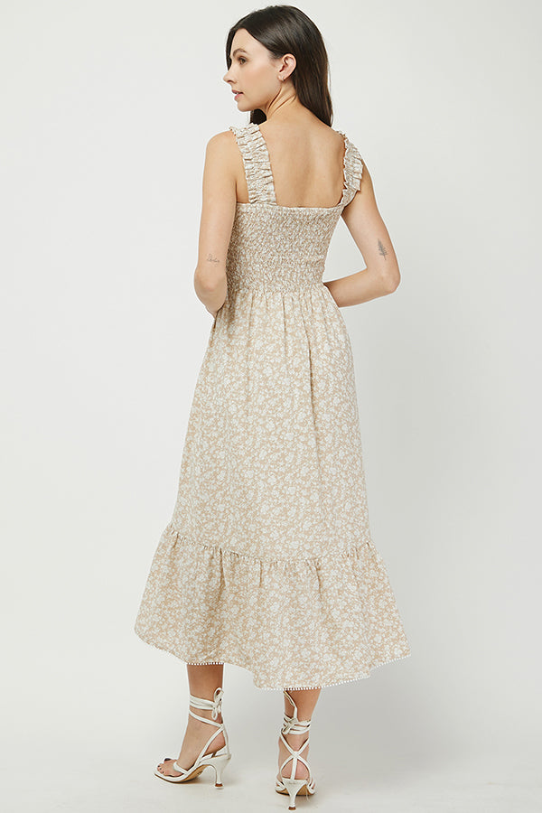 Golden Bloom Ruffle Dress - YD1334BJ