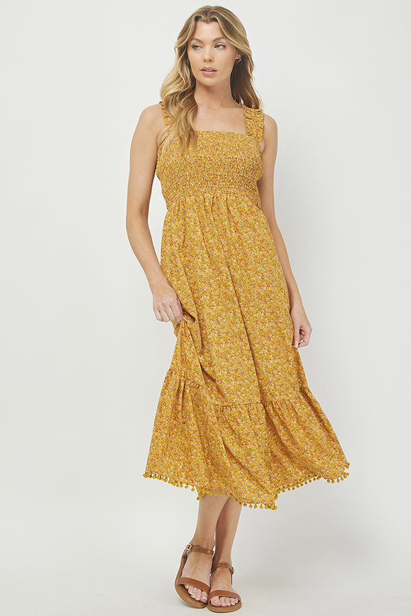Yellow Dainty floral print sundress - YD1345BJ