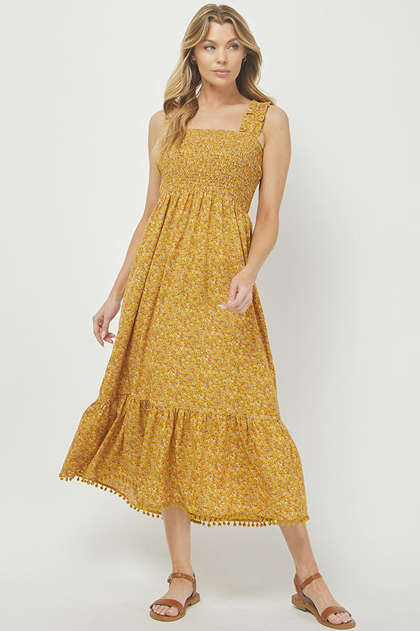 Yellow Dainty floral print sundress - YD1345BJ