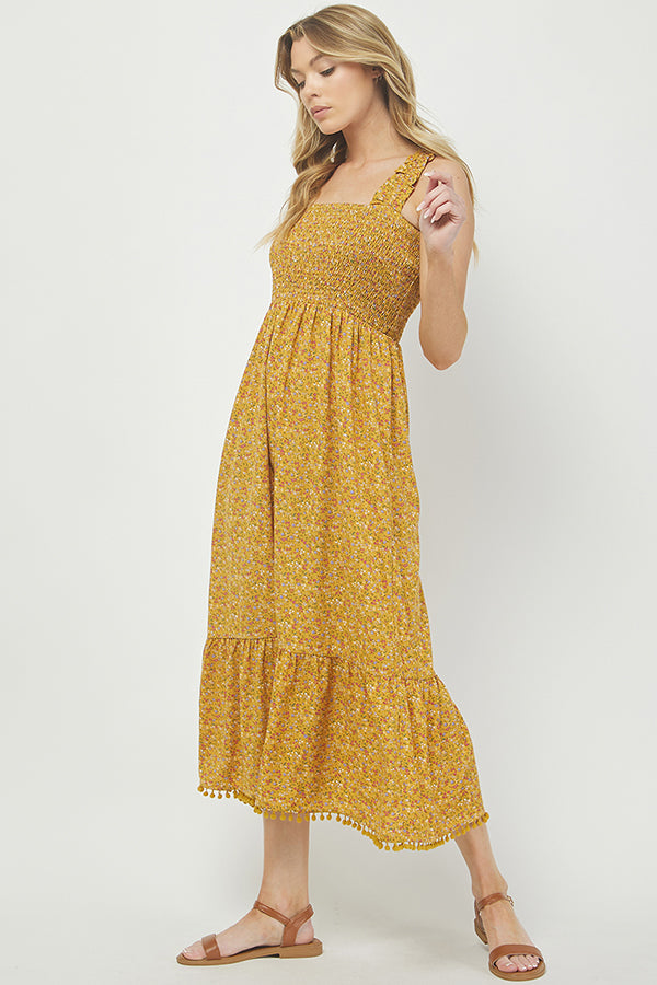 Yellow Dainty floral print sundress - YD1345BJ