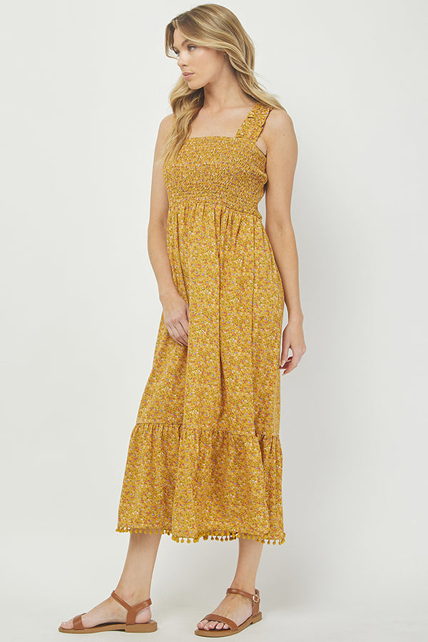 Yellow Dainty floral print sundress - YD1345BJ