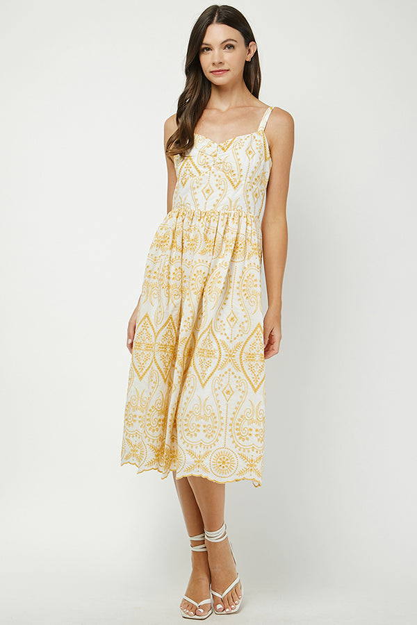 Sunlit Paisley Midi Dress - YD1385BJ