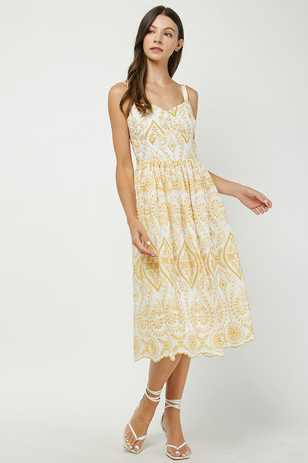 Sunlit Paisley Midi Dress - YD1385BJ
