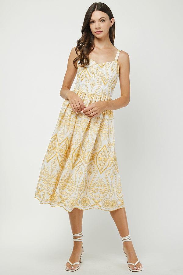 Sunlit Paisley Midi Dress - YD1385BJ