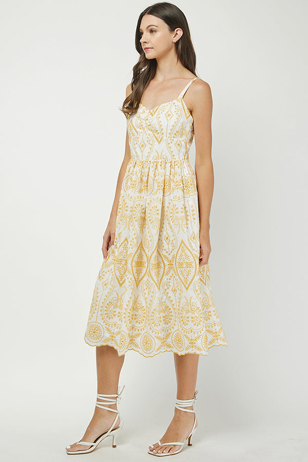 Sunlit Paisley Midi Dress - YD1385BJ