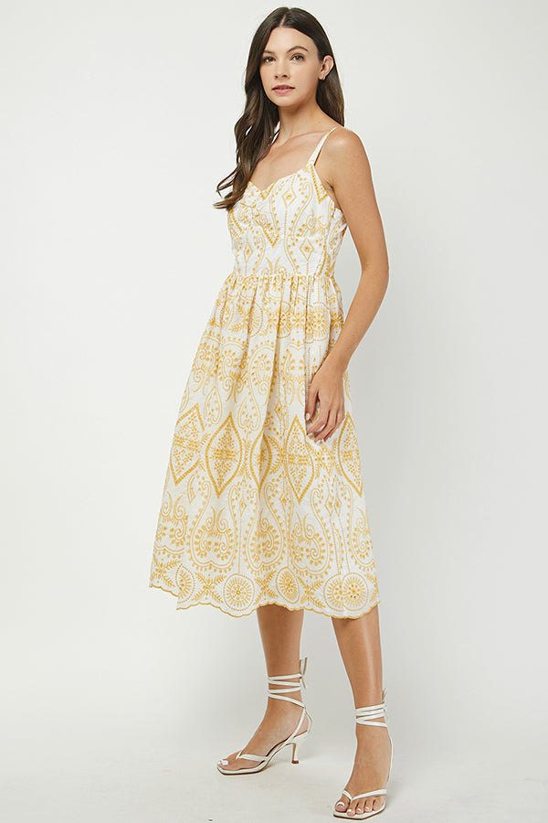 Sunlit Paisley Midi Dress - YD1385BJ