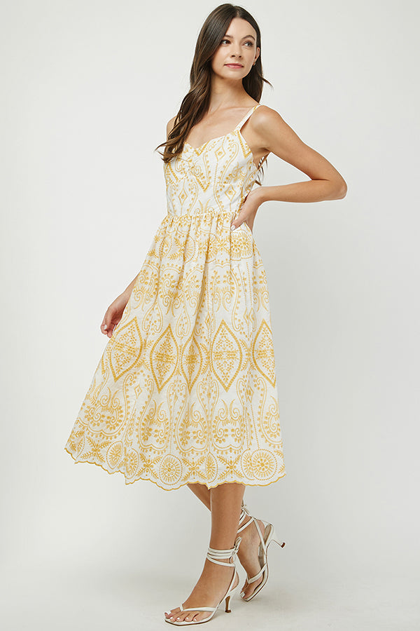 Sunlit Paisley Midi Dress - YD1385BJ