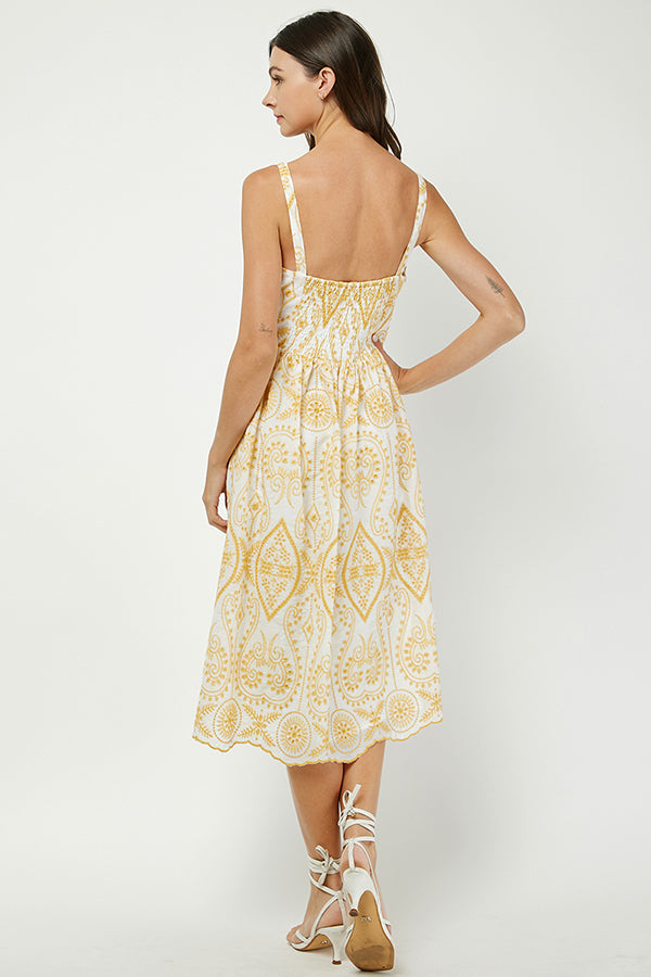 Sunlit Paisley Midi Dress - YD1385BJ