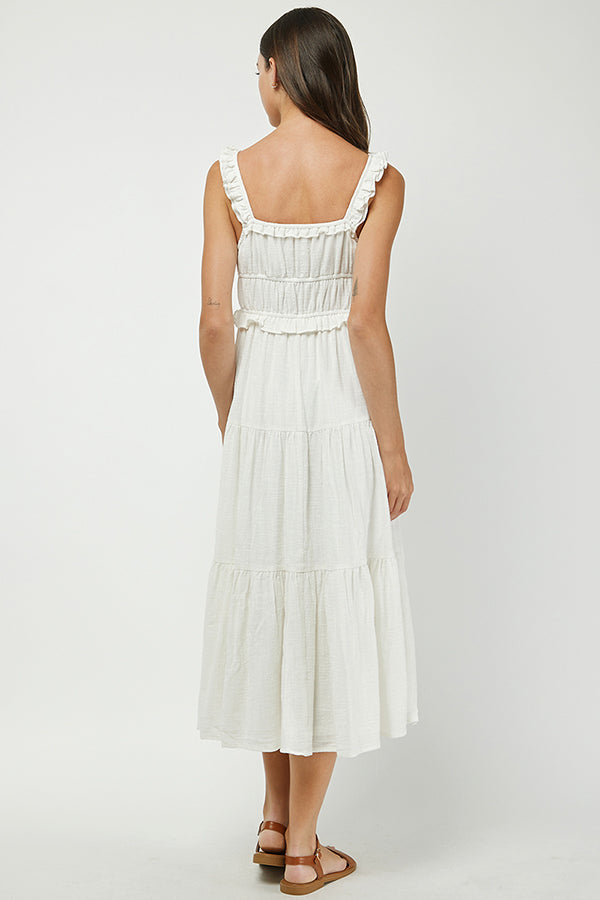 YURA - white romantic white midi dress