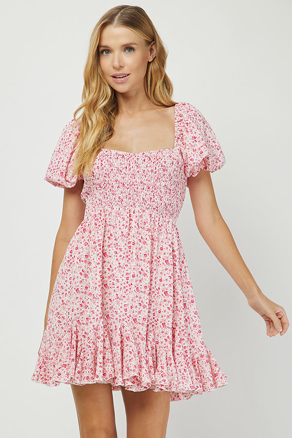 Rosy Meadow Smocked Dress - YD1409BJ