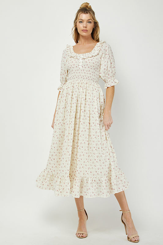 Florence Ruffle Midi Dress - YD1422BJ