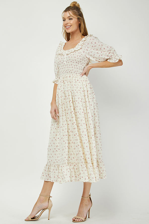 Florence Ruffle Midi Dress - YD1422BJ