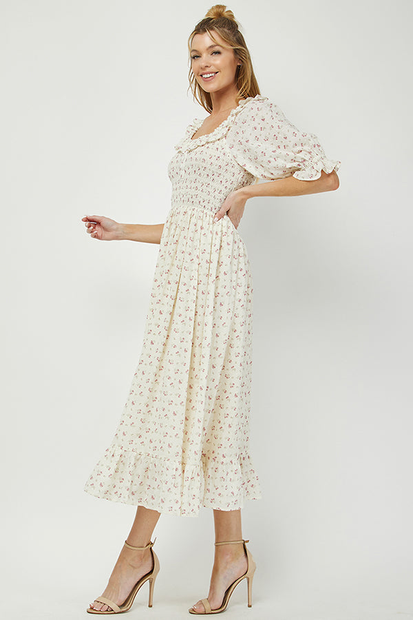 Florence Ruffle Midi Dress - YD1422BJ