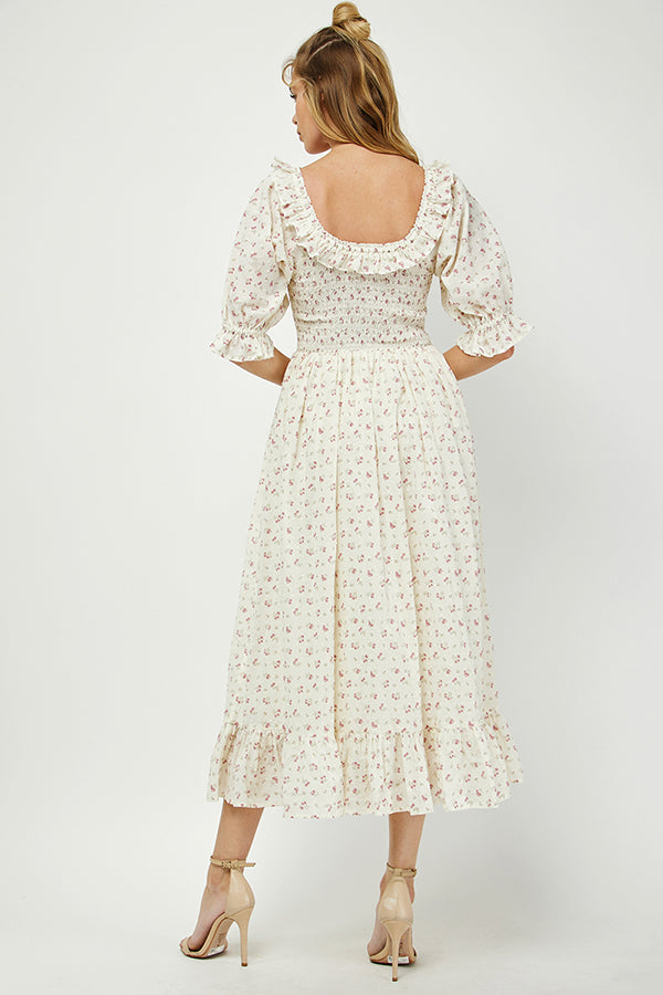 Florence Ruffle Midi Dress - YD1422BJ