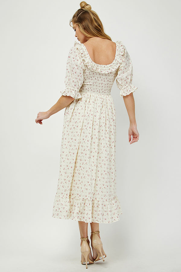 Florence Ruffle Midi Dress - YD1422BJ