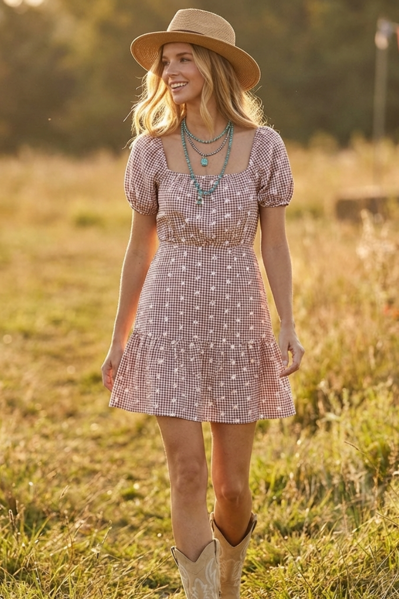 Cherrywood Check Dress - YD1435KJ